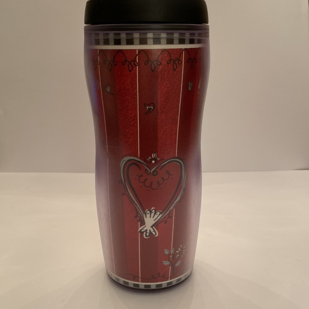 2002 Starbucks Coffee Co “Red Hearts”Themed Insulated Cup - Picture 3 of 15